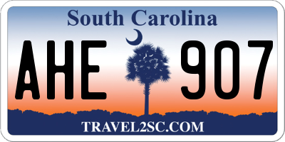 SC license plate AHE907
