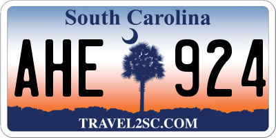 SC license plate AHE924
