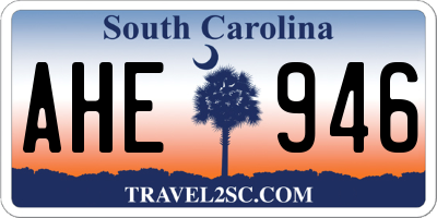 SC license plate AHE946