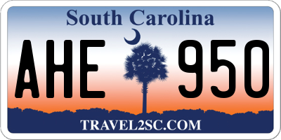 SC license plate AHE950