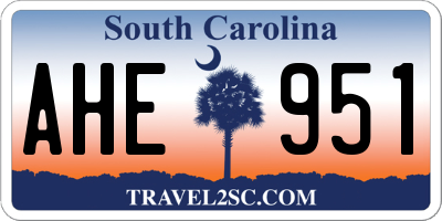 SC license plate AHE951