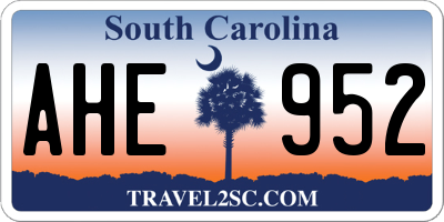 SC license plate AHE952