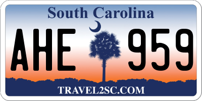 SC license plate AHE959