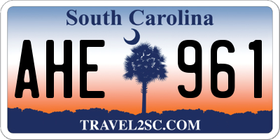 SC license plate AHE961