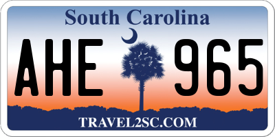 SC license plate AHE965