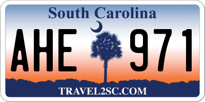 SC license plate AHE971