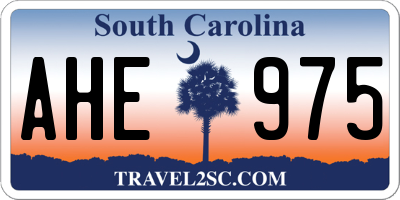 SC license plate AHE975