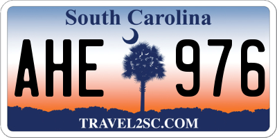 SC license plate AHE976