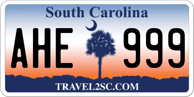 SC license plate AHE999