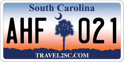 SC license plate AHF021