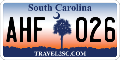 SC license plate AHF026
