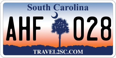SC license plate AHF028