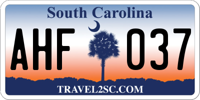 SC license plate AHF037