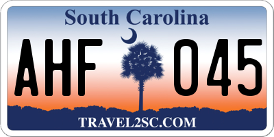 SC license plate AHF045