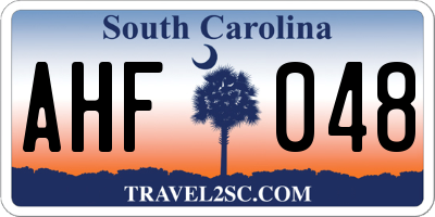SC license plate AHF048