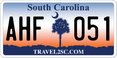 SC license plate AHF051