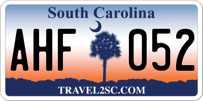 SC license plate AHF052