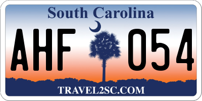 SC license plate AHF054
