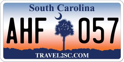 SC license plate AHF057