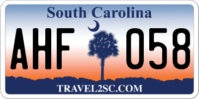 SC license plate AHF058