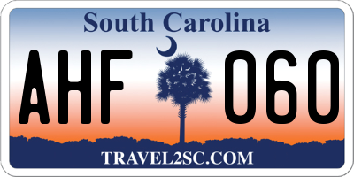 SC license plate AHF060