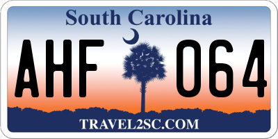 SC license plate AHF064