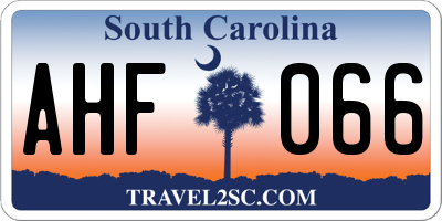 SC license plate AHF066