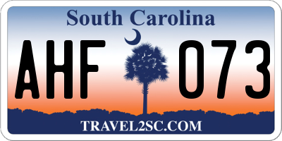 SC license plate AHF073