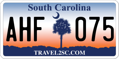 SC license plate AHF075