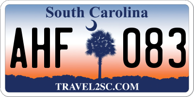 SC license plate AHF083