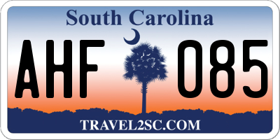 SC license plate AHF085