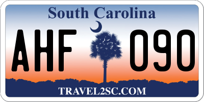 SC license plate AHF090