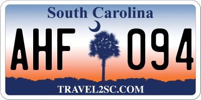SC license plate AHF094