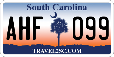 SC license plate AHF099