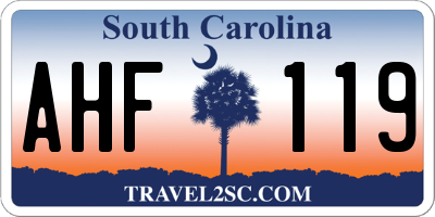 SC license plate AHF119