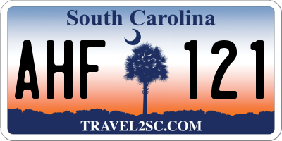SC license plate AHF121