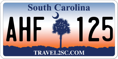 SC license plate AHF125