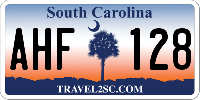 SC license plate AHF128