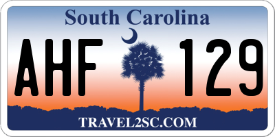 SC license plate AHF129