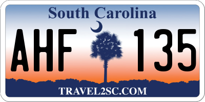 SC license plate AHF135