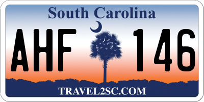 SC license plate AHF146