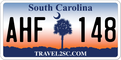 SC license plate AHF148