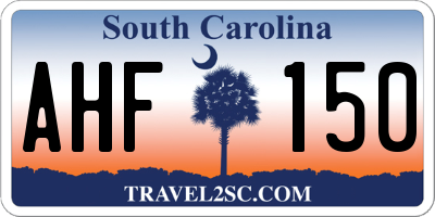 SC license plate AHF150