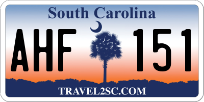SC license plate AHF151