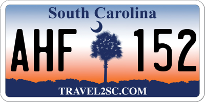 SC license plate AHF152