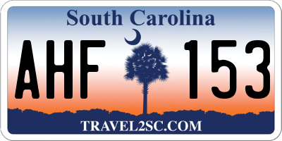 SC license plate AHF153