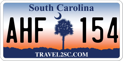 SC license plate AHF154