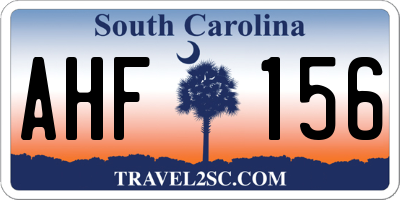 SC license plate AHF156