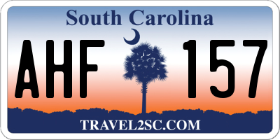 SC license plate AHF157