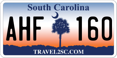 SC license plate AHF160